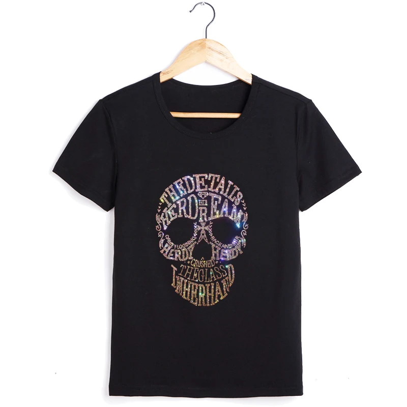 

High street women clothing skulls t shirts cotton soft tees summer short sleeve blouse shirt 2024 new ropa de mujer shirts