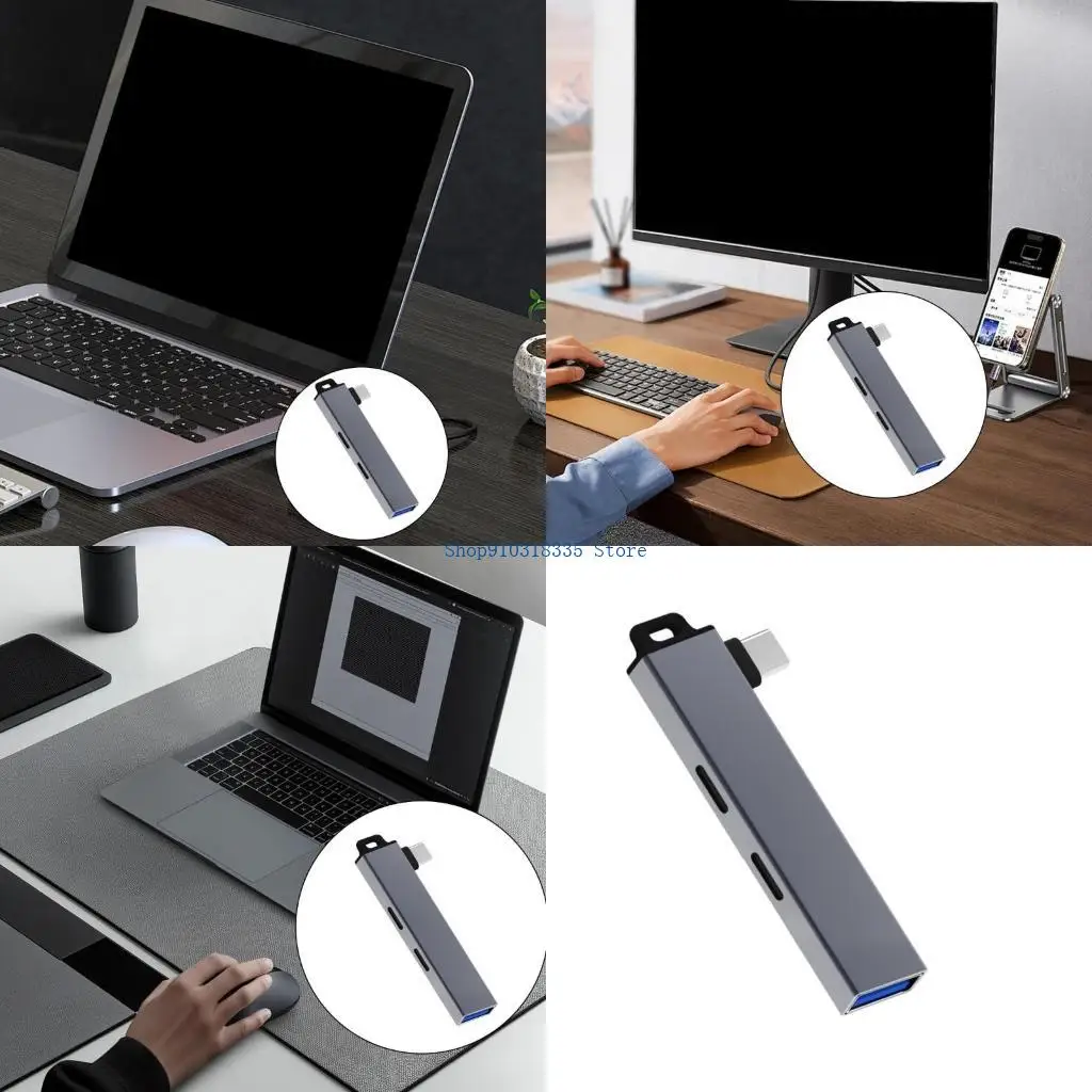 

Compactly Type C Hub with 2 Type C and USB3.0 Port Adapter USB C Splitter USB C Adapter for Laptop Tablets Compatibility
