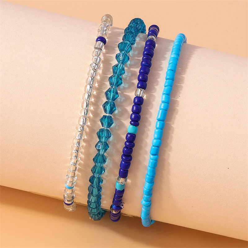 4 teile/satz böhmische handgemachte bunte perlen armbänder für frauen elastische perlen armbänder mädchen party holdiay schmuck dekoration – Detail 6