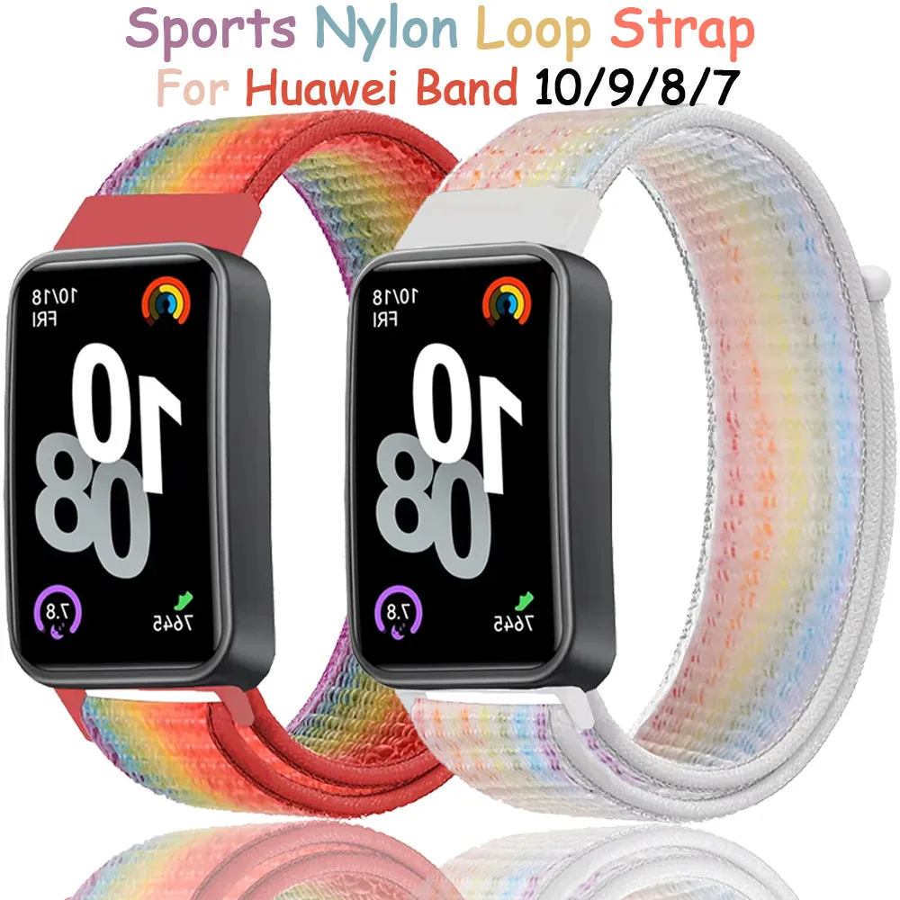 Sports Nylon Strap For Huawei Band 10 9 8 7 Comfortable Breathable Bracelet Wristband Huawei Band 8 9 10 Adjustable Accessories