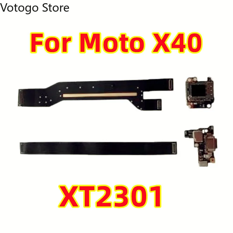 For Motorola Moto X40，XT2301 USB Charging Port SIM Card Reader Microphone Board LCD Screen Main Board Power Volume Flex Cable