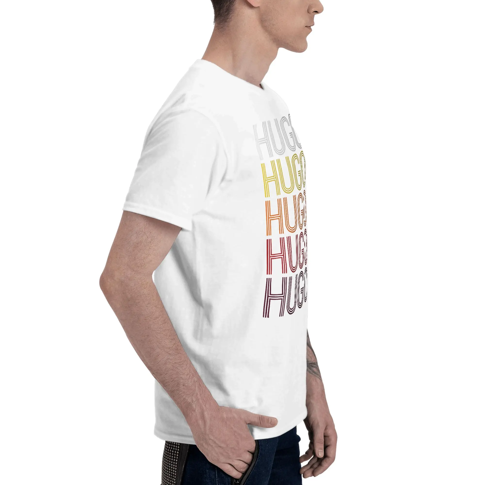 Hugo Mn Style Minnesota Tv Figure Dropped Shoulder Reversible T-shirt Youthful Feeling Basic Tee