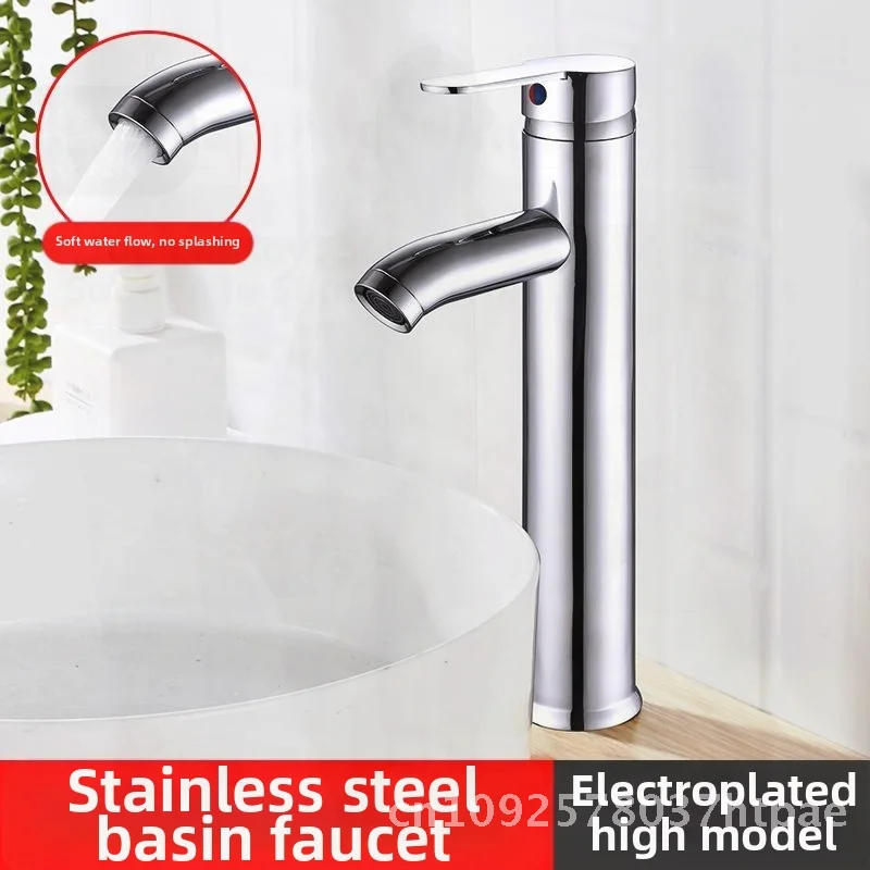 

Black Gold Basin Faucet Stainless Steel Hot Cold Bathroom Washbasin Counter Sink Modern Minimalist Design Lift-Open Ceramic Disc