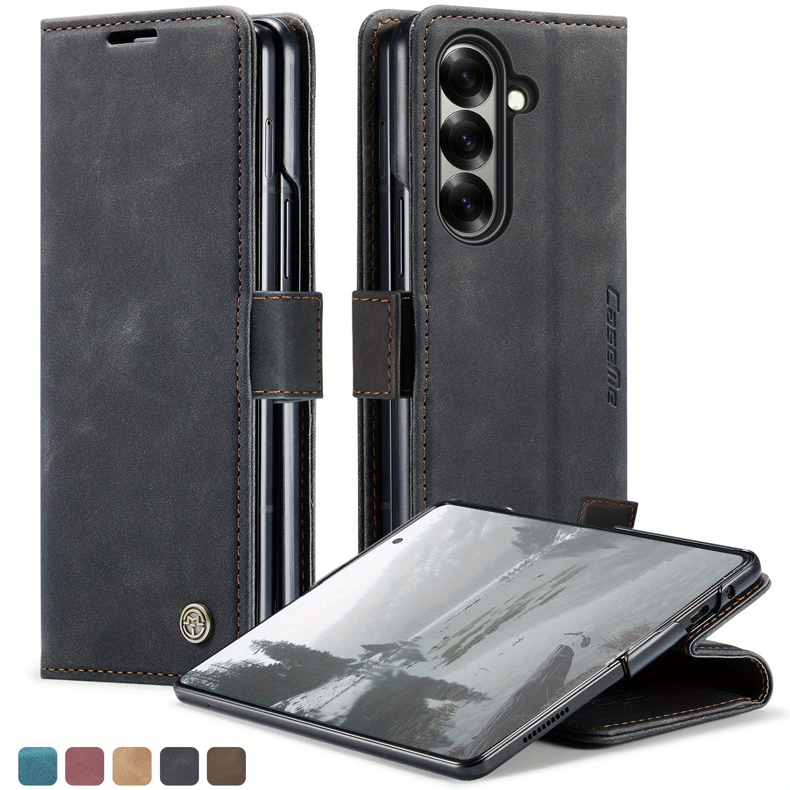 Case for Samsung Galaxy Z Fold 7 6 5 2025  Leather Card Holder Pocket Stand Flip Magnetic Flip Full Cover