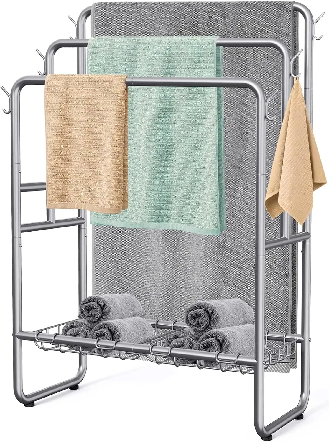 

Folding Clothes Drying Rack with Strong Steel Frame and 11 Coated Dowels White