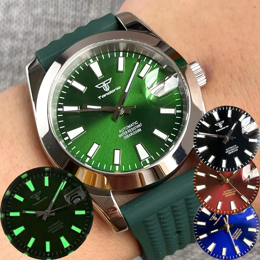 

36mm 200M Waterproof Swim Wristwatch For Men NH35A Automatic Mechanical Polish Bezel Sapphire Crystals Green Dial