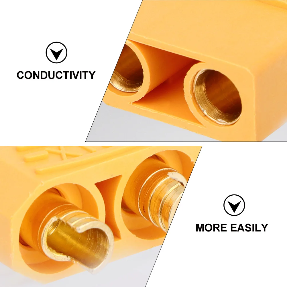 

Connector Plug T Plug High Conductivity Flame Retardant Durable For Rc Airplane Quadcopter Car Boat Yellow