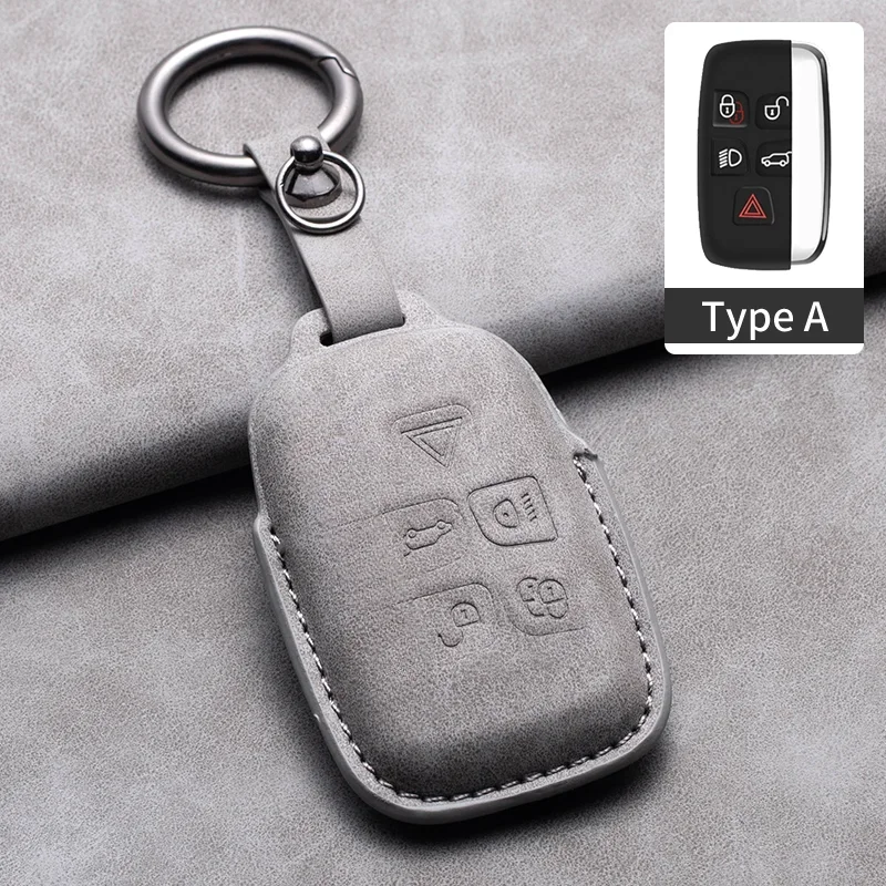 Leather Car Key Case Cover Holder Shell Keychain for Land Rover Range Rover Sport Discovery 3 4 Elander 2 Evoque Accessories