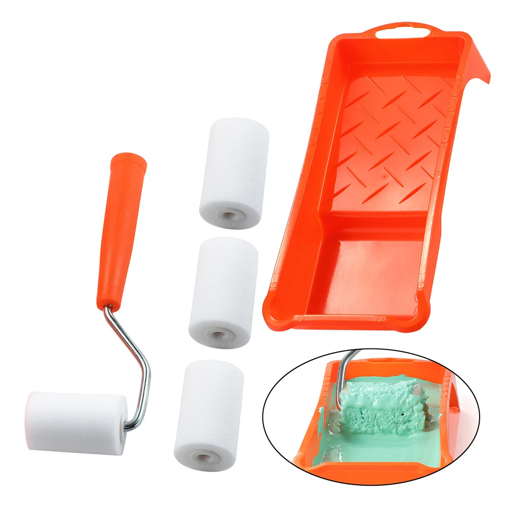 2Inch Small Paint Roller Kit High-Density Foam Paint Roller Paint Tray Liner For Wall Painting Tools Easy To Replace