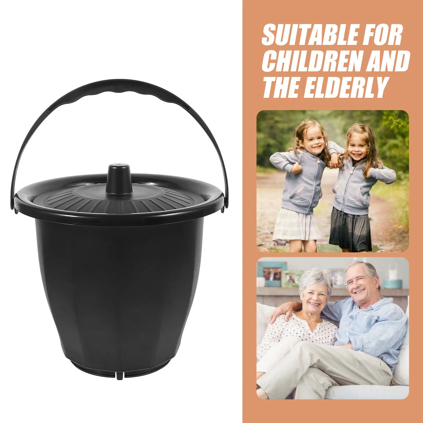 

Portable Adult Chamber Pot Durable Plastic Spittoon Lightweight Stable Bedside Urine Pot for Elderly Pregnant Reusable Household