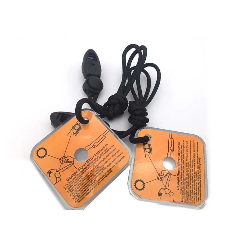 مرآة مغامرة عاكسة للضوء للبقاء على قيد الحياة في حالات الطوارئ في الهواء الطلق