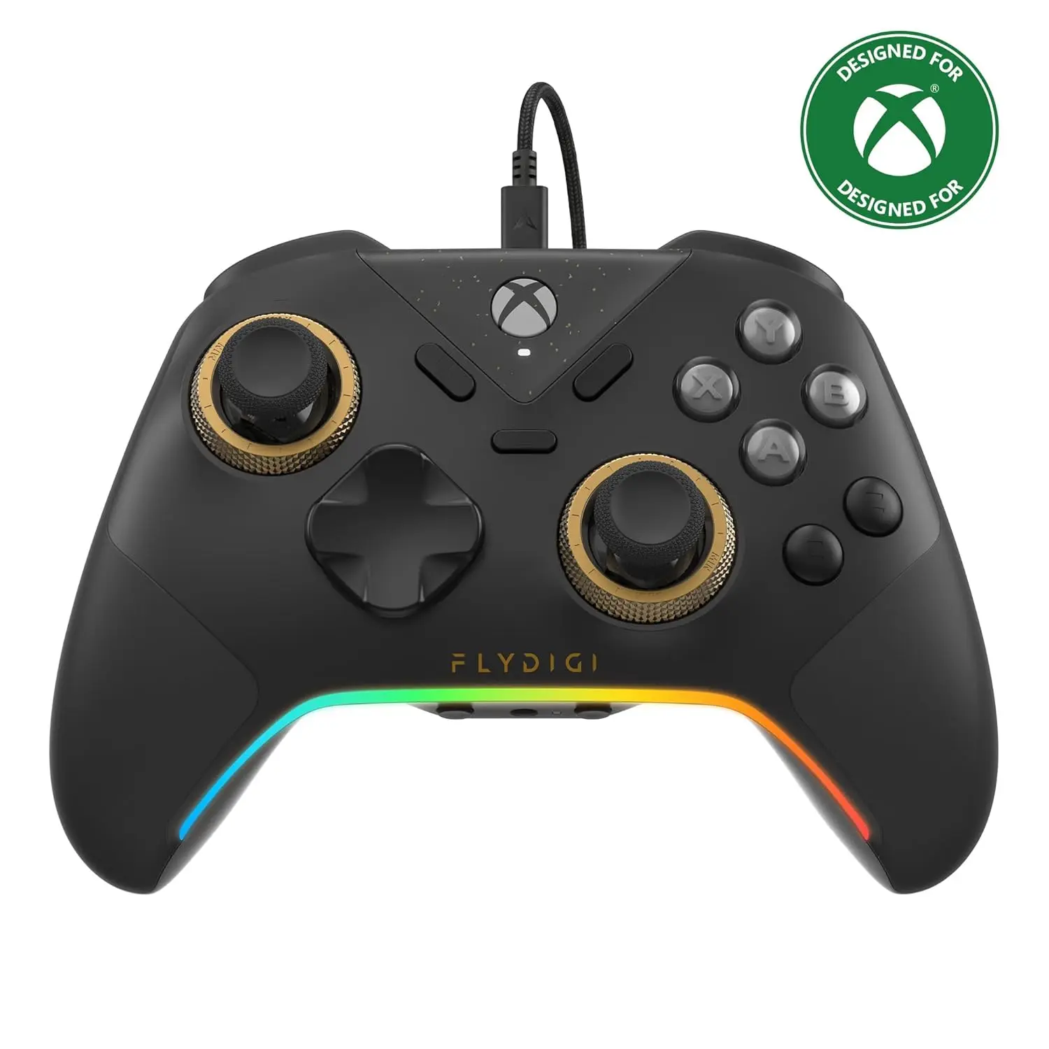 

Проводной контроллер для Xbox Series X | Игровой контроллер S для Xbox One и ПК с регулируемой чувствительностью джойстиков и переназначаемыми кнопками