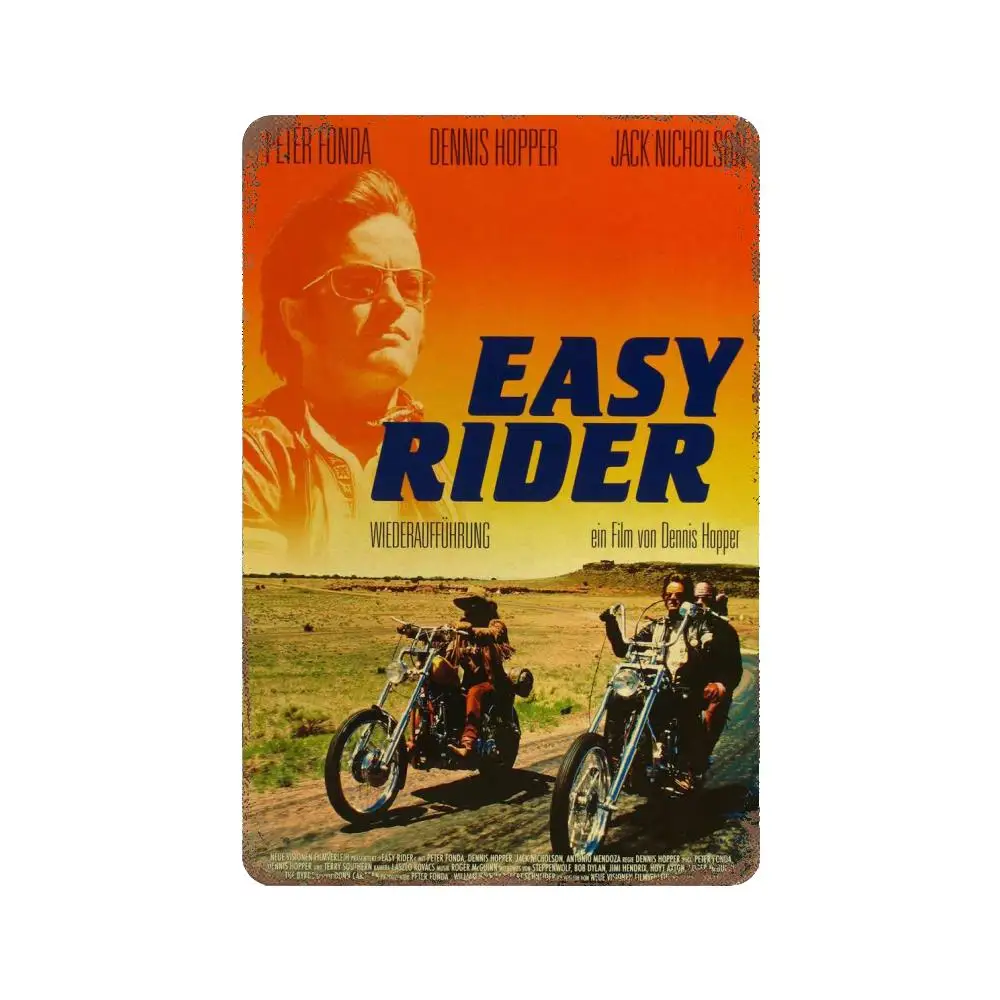 Easy Rider metalowa ozdoba plakat Vintage znak puszka metalowy znak dekoracyjna tablica na Pub Bar Man Cave Club dekoracja ścienna