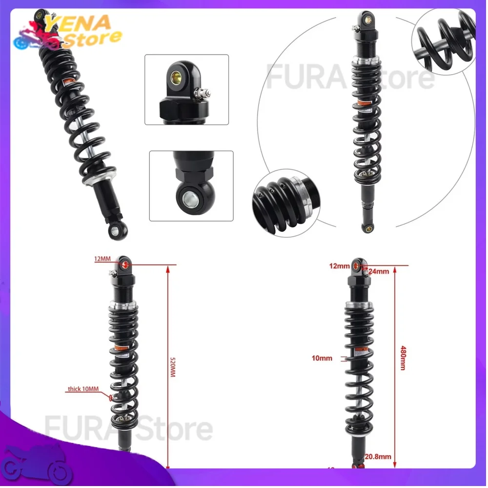 

Регулируемая пружина амортизатора для мотоцикла, диаметр 10 мм, длина 400 мм, 420 мм, 450 мм, 480 мм, 520 мм, подходит для квадроциклов, UTV, внедорожников