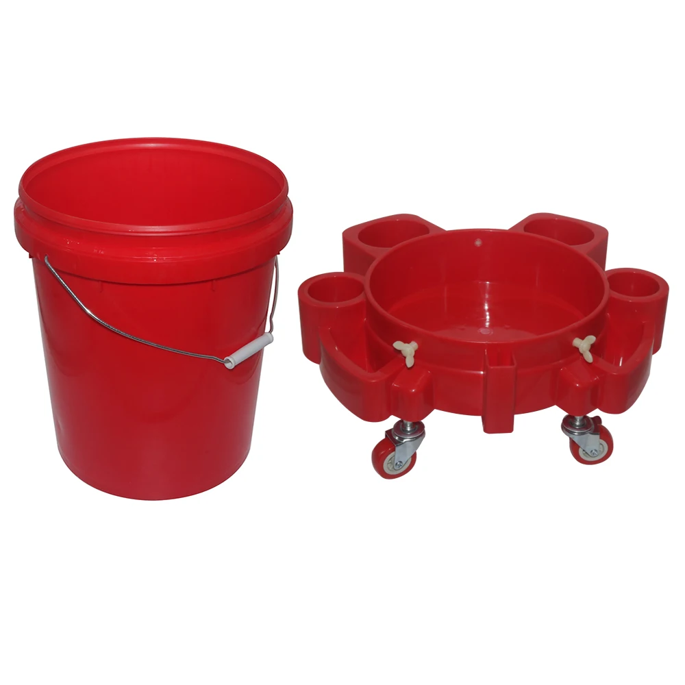 Mobile car wash bucket Pulley car wash bucket stool Multi functional mobile water bucket Car washing tool storage bucket 1 Set