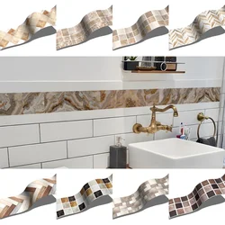 Brown Marble Skirting Line Self-adhesive Decorative Foundation Line Kitchen Wall Art Anti-collision Waterproof Wall Corner Line