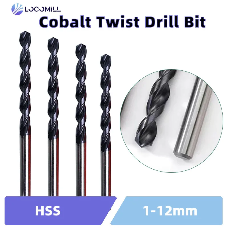 LOCO M42 코발트 트위스트 드릴 비트 HSSE Co8 DIN338 HSS PM 고성능 탄소강 구리 스테인리스강 구멍 도구 1-13mm