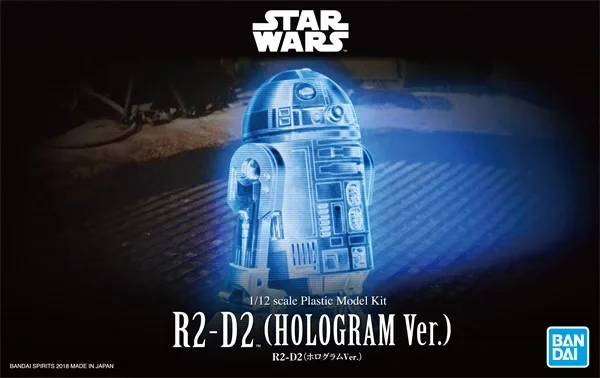 In Stock Bandai Original Star Wars 1/12 R2-D2 Hologram Ver. Action Figure Assembly Anime Figure Toys Gifts for Kids