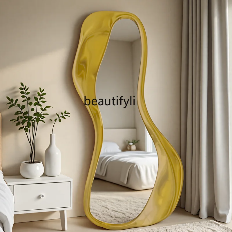 

French retro, American wall-mounted special-shaped full-length mirror European living room dining room decorative mirror