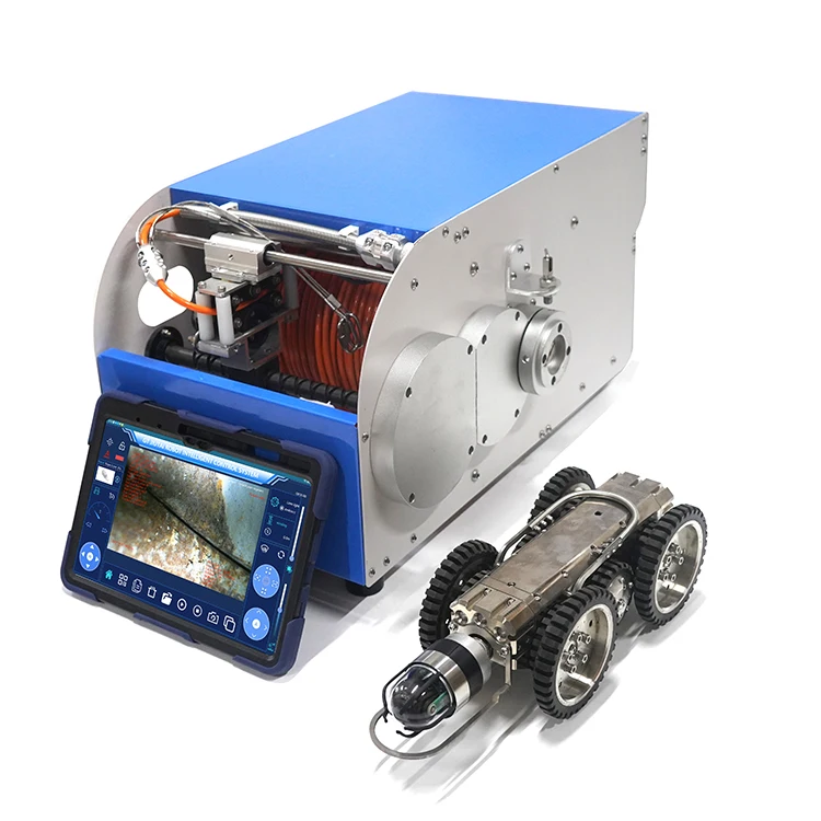 IP68 HD PTZ كاميرا التفتيش البلدية المجاري الزاحف CCTV التفتيش الزاحف روبوت مع جميع المعادن عدسة ل DN 100-600mm