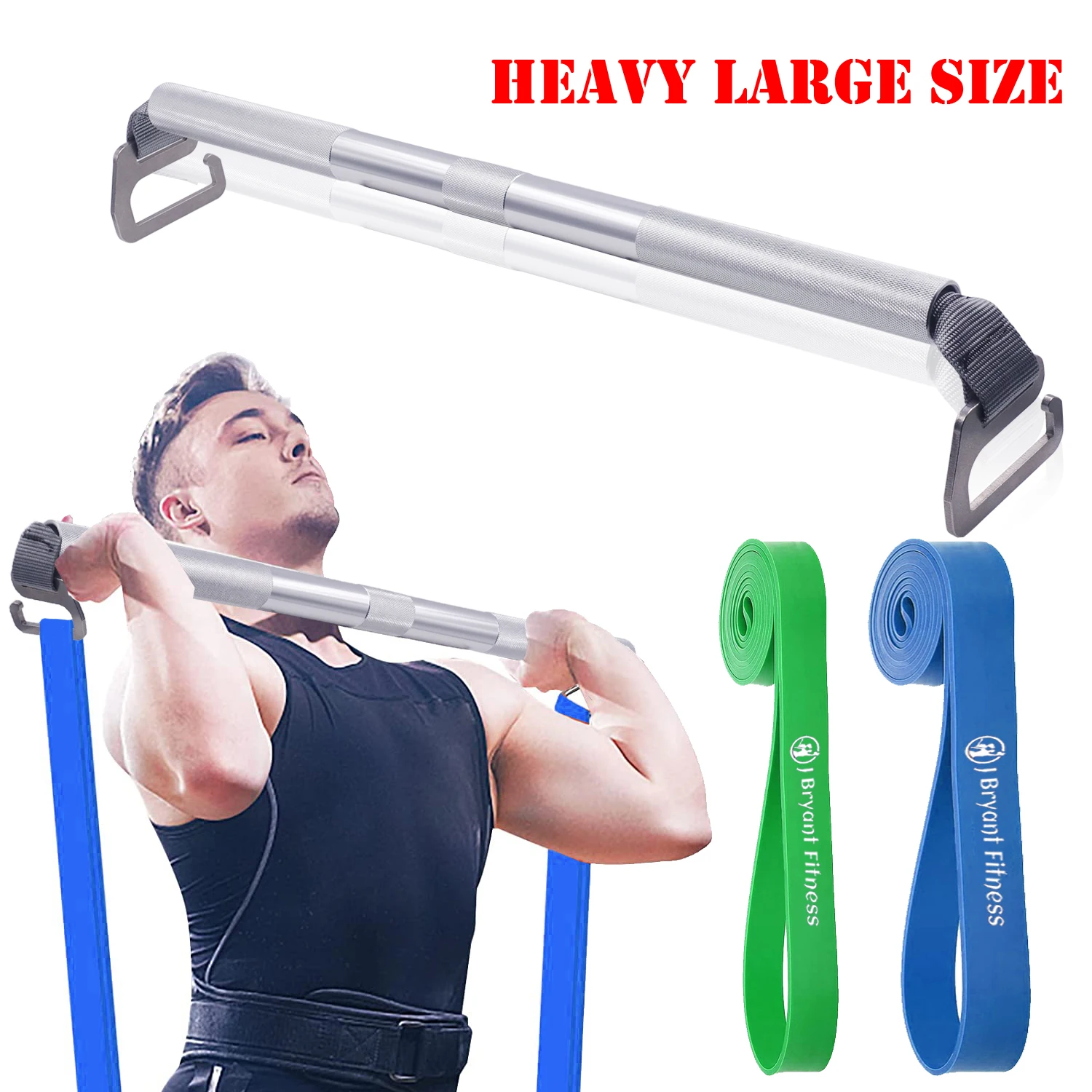 Portable Heavy Duty Resistance Band e-type Hook Resistance Bar Large Size for Advanced Home Chest Back Strengthen Fitness Kit