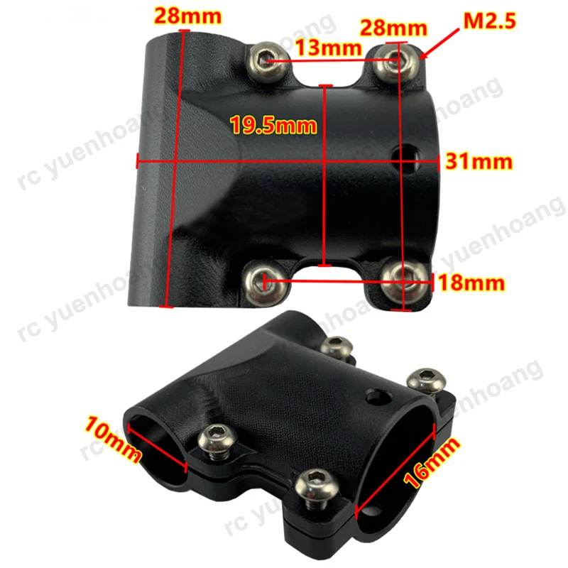 1PCS 16mm tot 10mm Landingsgestel Verbinding Adapter Aluminium Tee Joint 3-Way vaste Connector voor Multi-As RC Drone Onderdelen