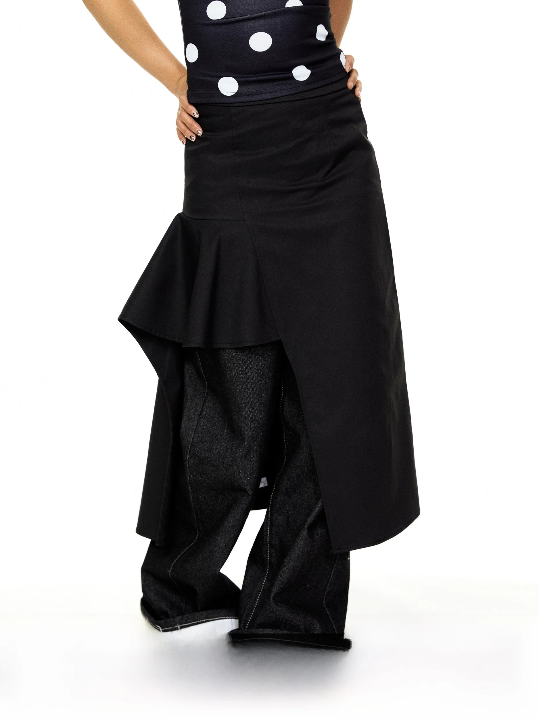 Asymmetric High Waist A-Line Skirt Women's Spring New Design Loose Slimming Midi Skirt Vintage Style Casual Outdoor Wear