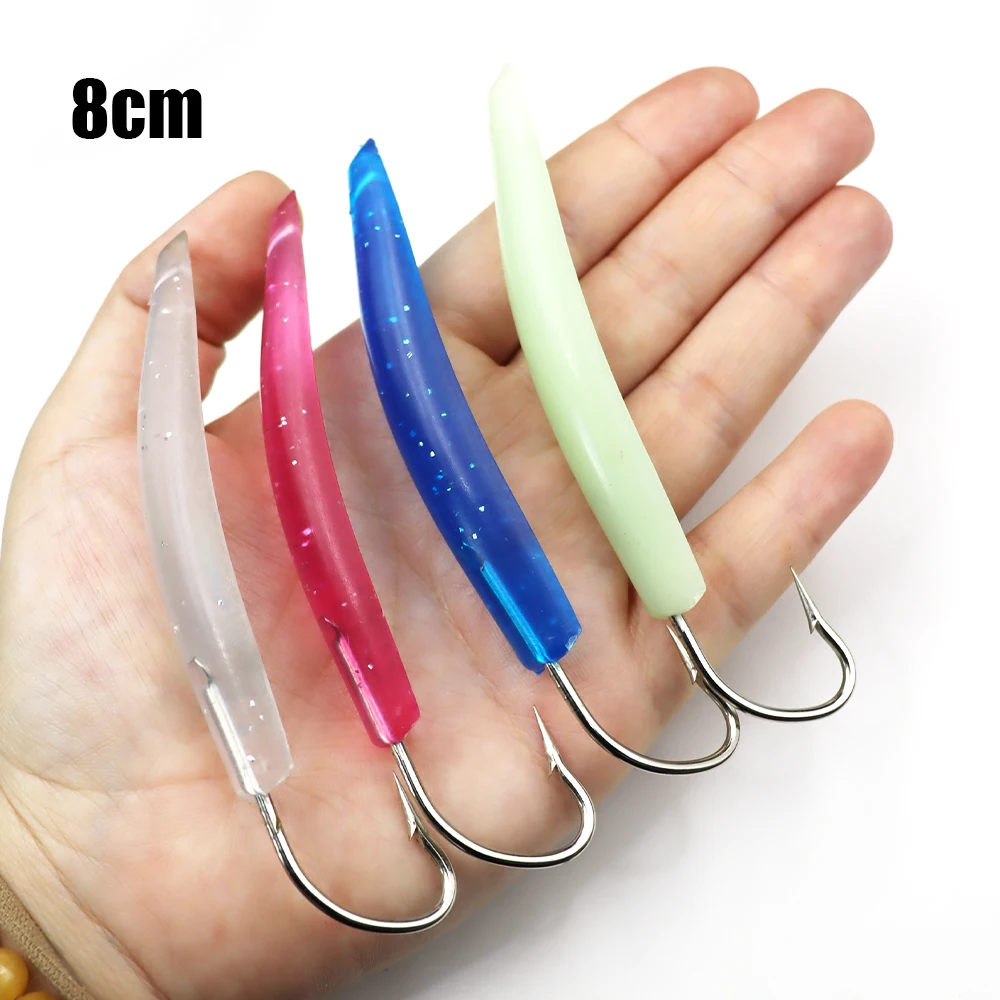 ZYZHE Surf-Trolling-Köder 2 Stück/Set 8/9/10CM Schleppköder Leuchtende Jigs Angelhaken Passend zu Oberflächenködern Meeresangelzubehör – Detail 9
