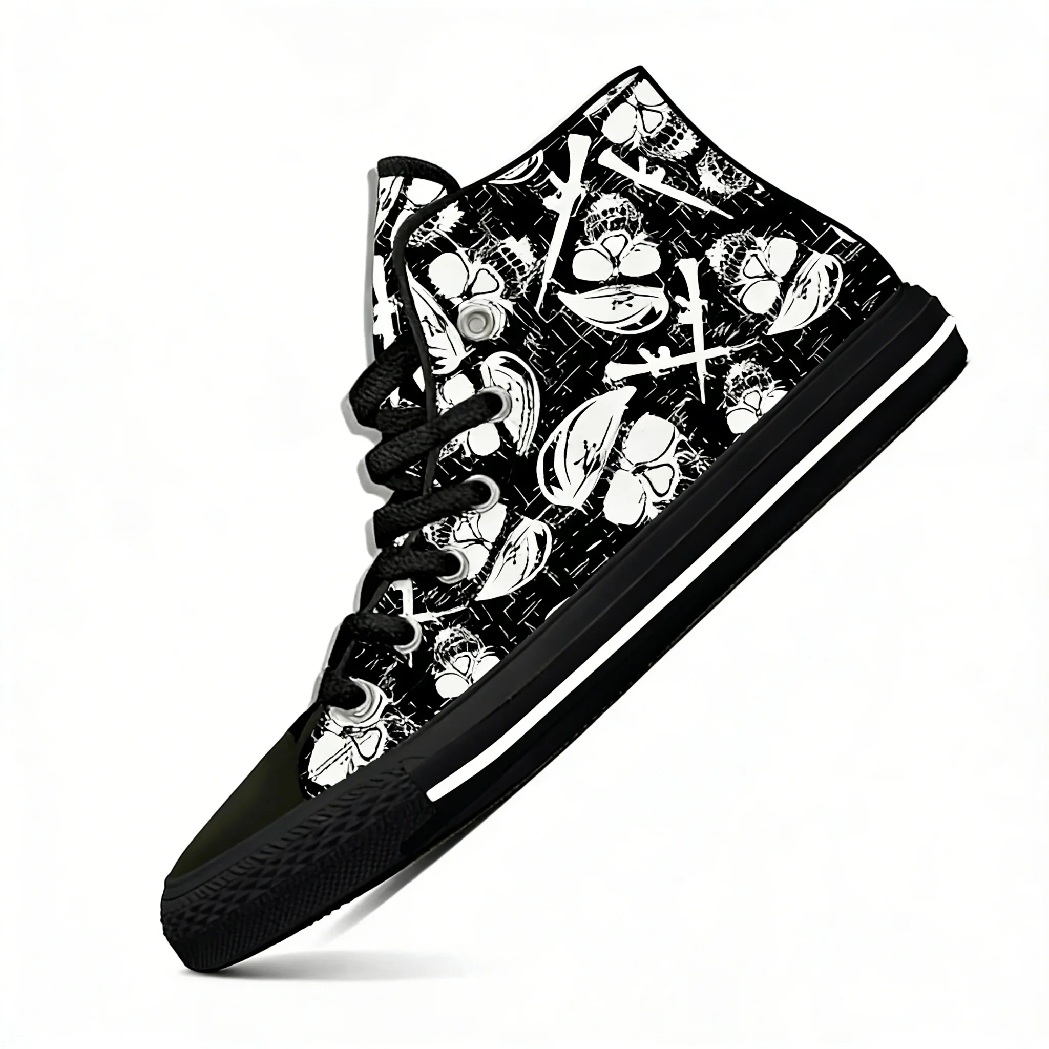 

Fashion Casual Gun Pattern High Top Sneakers Mens Womens Teenager High Quality Canvas Sneaker Custom Built Couple Shoes