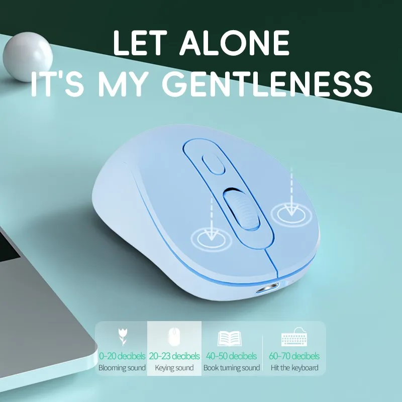 DM1 Wireless Mouse Dual Mode 2.4G Bluetooth 5.2 Silent Ergonomic Mouse 800 1200 1600 DPI for PC Mac