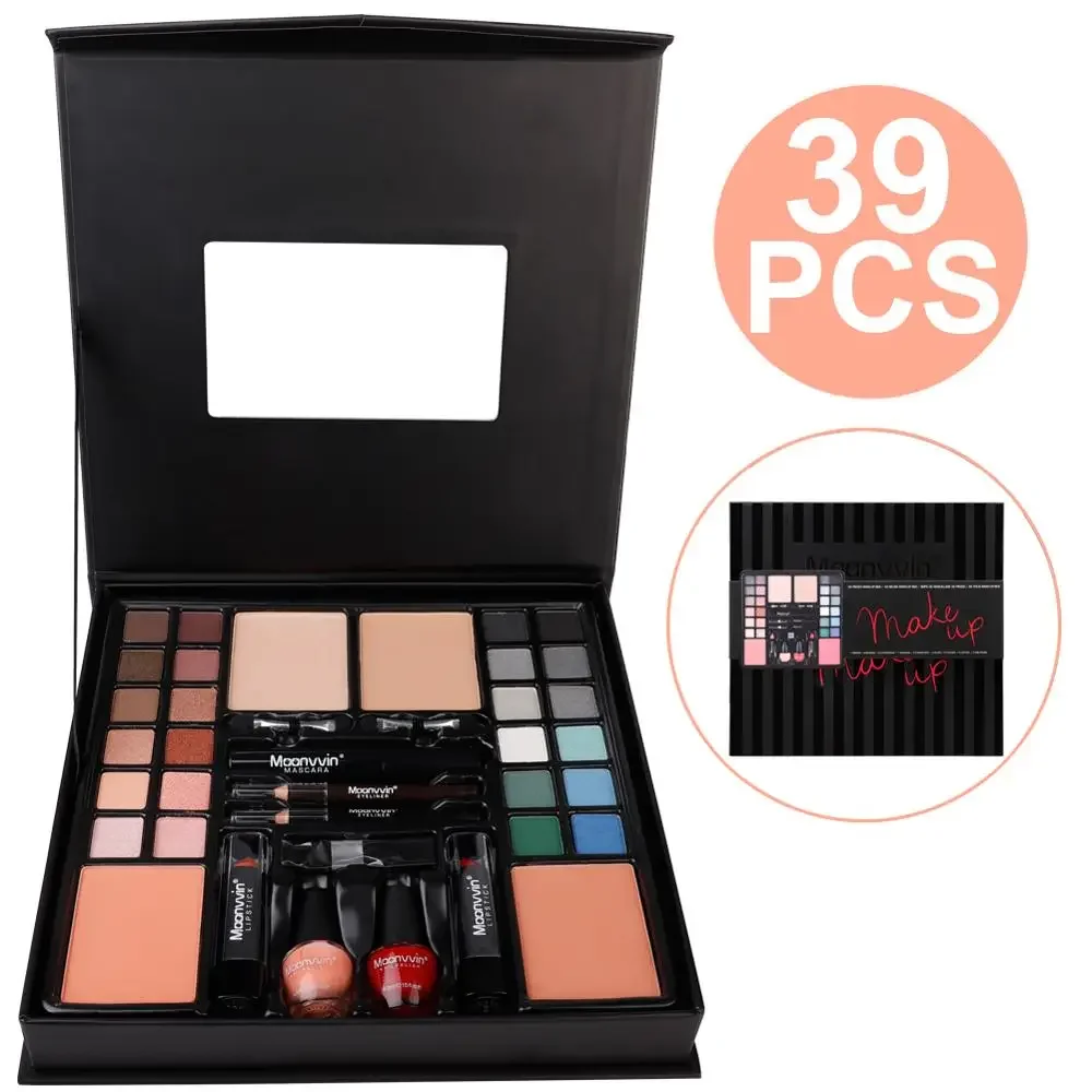 Makeup Gift Set Women Box Full Kit Lipiner Lipgloss Cosmetic Matte Nude Eyeshadow Nail Polish Brush For Makeup Eyeshadow Palette