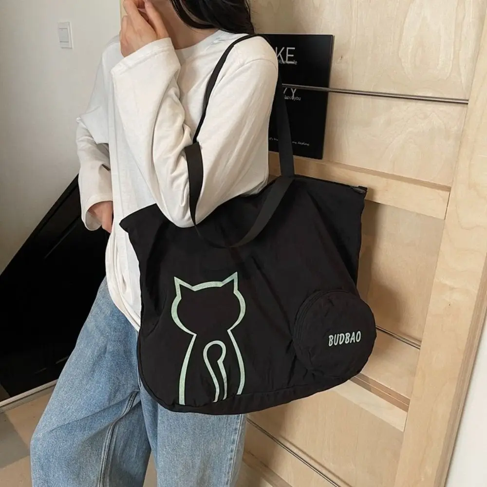 

Fashion Stylish Women's Tote Bag Large Capacity Leisure Cat Shoulder Bag Versatile Casual Commute Handbag With Small Bag