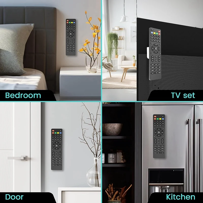 Magnetic Remote Control Holder Wall Mount, 4 Pair Remote Control Organizers Storage Self-Adhesive TV Remote Black
