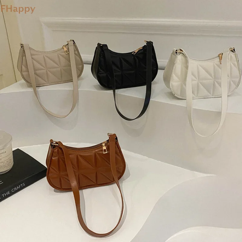 

Mini Fashion Female Underarm Shopping Bag Retro Casual Women Totes Shoulder Bags Female Leather Solid Color Handbag for Women