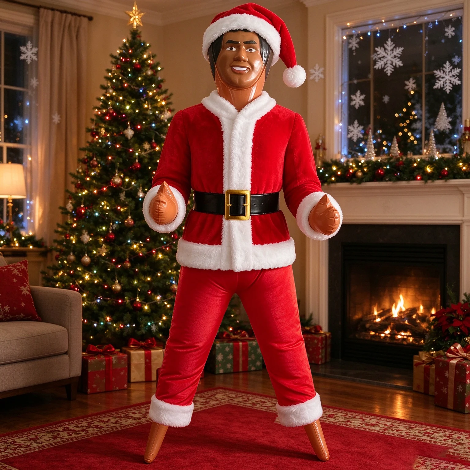 150cm Inflatable Doll for Bachelorette Party Decoration Prop Christmas Gift Blow up Doll Black Man Party Display Figure