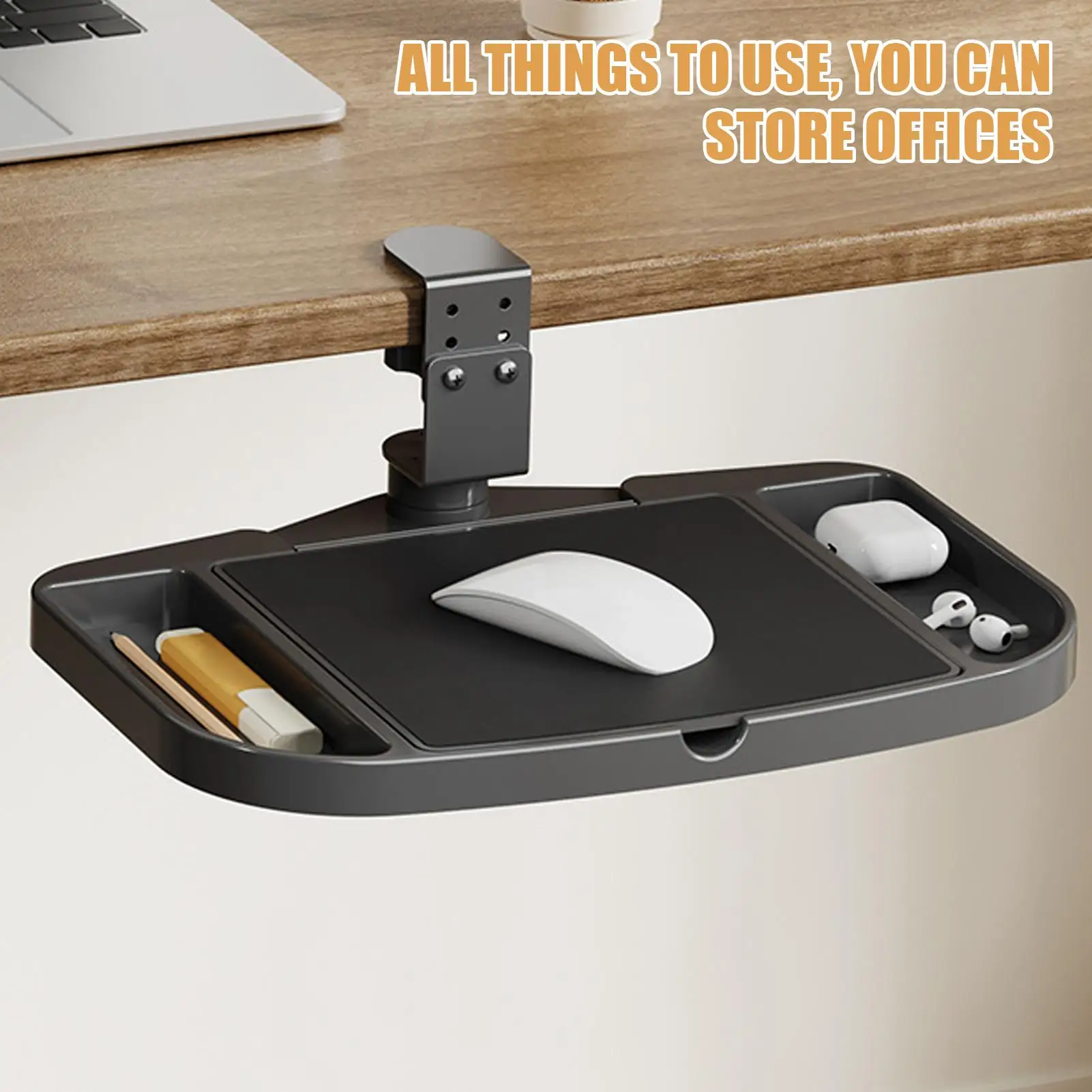 

Desk Side Storage Steel Side Desk Organizer Adjustable Space-Saving Holder Rack for Workplace Dorm Eraser Pen Student Standing