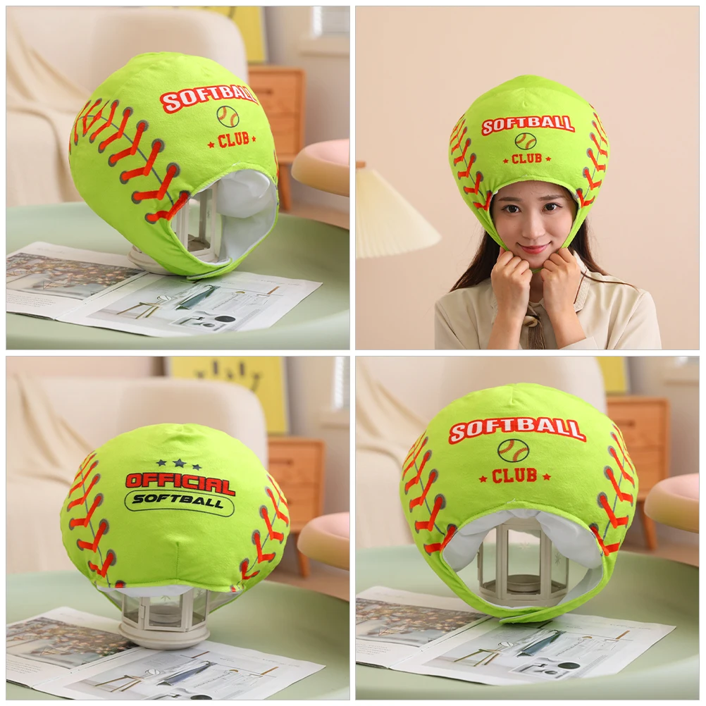 

Softball Themed Party Hats Cosplay Photo Props Costume Cap Stuffed Headgear Festival Decorative Hat Funny Carnival