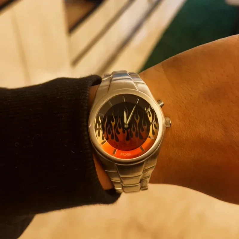 Reloj Original Flame para hombre y mujer, cronógrafo Retro, Alien Advanced Instagram, mismo diseño pequeño, electrónico