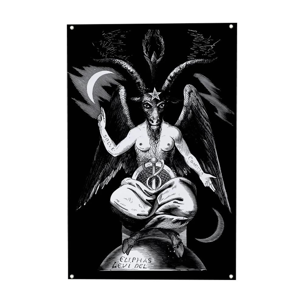 Satan Goat demon Flags fairy tale Interesting flag Men's Cave Wall tapestry With Brass Grommet Suitable For University banner