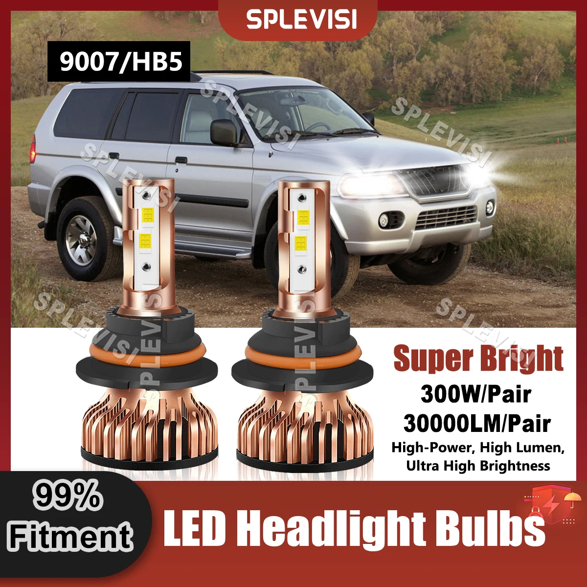 

Plug And Play Car Lamp 9007/HB5 LED Headlight Bulbs Upgraded For Mitsubishi Montero Sport 2000-2004 2000 2001 2002 2003 2004