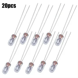 20pcs Miniature 3mm 12V Lamp Light Bulb Incandescent Filament T3 Halogen Bulb Quartz Transparent Glass Side Indicator Lights