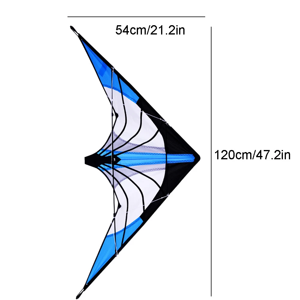 Professional Dual Line Stunt Kite 48 Inch Blue Good Flying Large Delta Kite DIY Toy Multi Style 30m Kite Line Friend Game