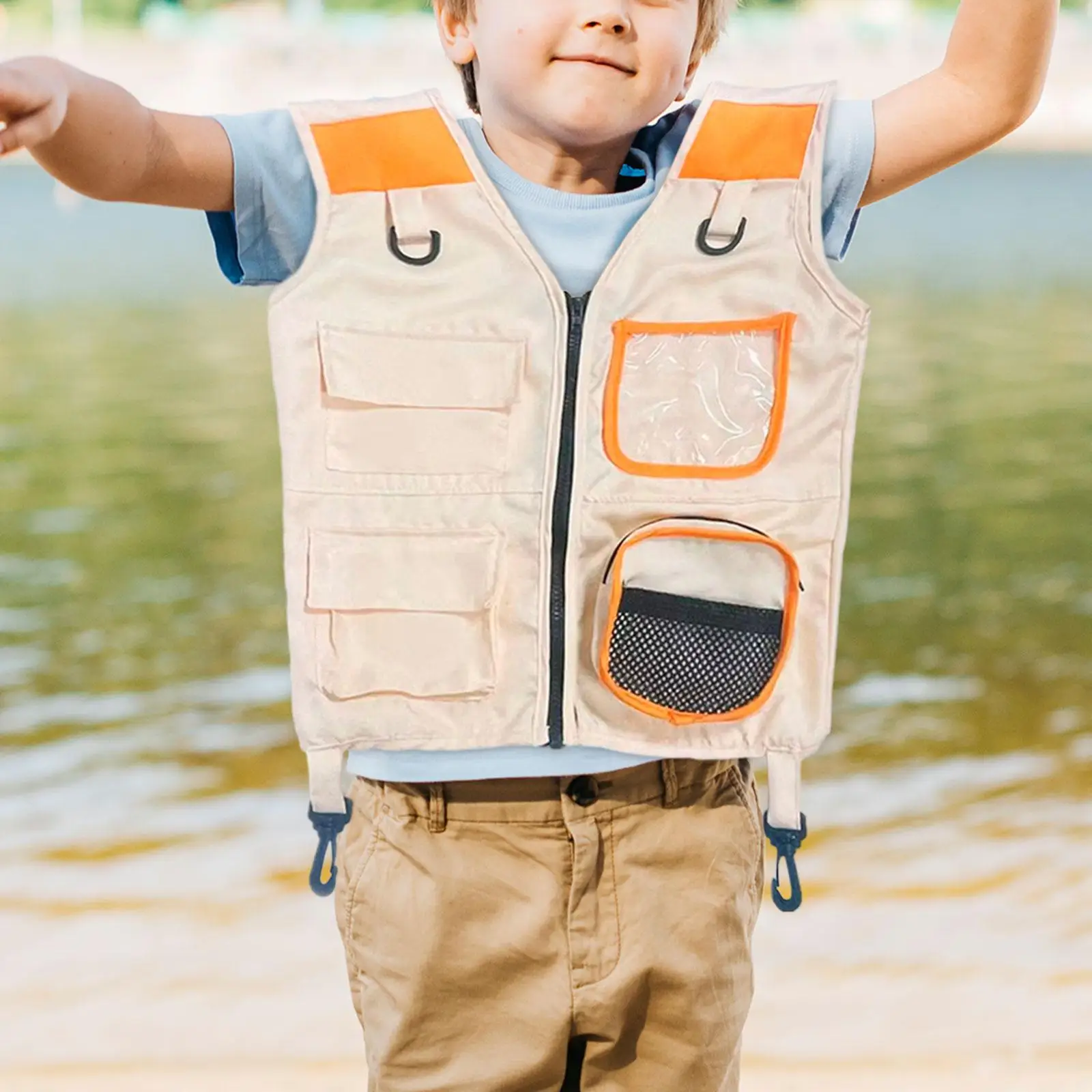 Kids Explorer Vest, Jungle Vest Pretend Play Cosplay Kids Camping Costume Party Costume Vest for Hiking Boys Girls Outdoor