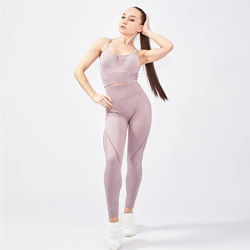 Solid Spandex Gym Jumpsuit Tracksuit Women Sports Bra Fitness Shorts Clothing Workout Outfits One Piece Jogging Training Suit