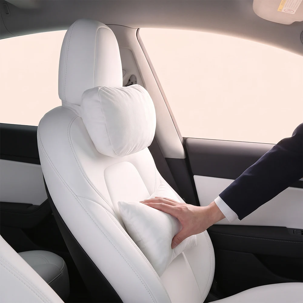 Coussin de nuque pour siège de voiture, coussin de nuque en mousse à mémoire de forme, appui-tête et support lombaire de haute qualité pour Tesla Model 3 Highland, Model Y Juniper, Model YL