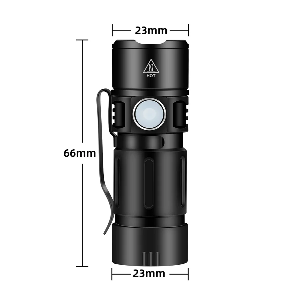 Mini Small Pocket LED Flashlight USB Rechargeable High Lumens Bright Powerful EDC Flash Lights Magnetic Camping Outdoor Torch