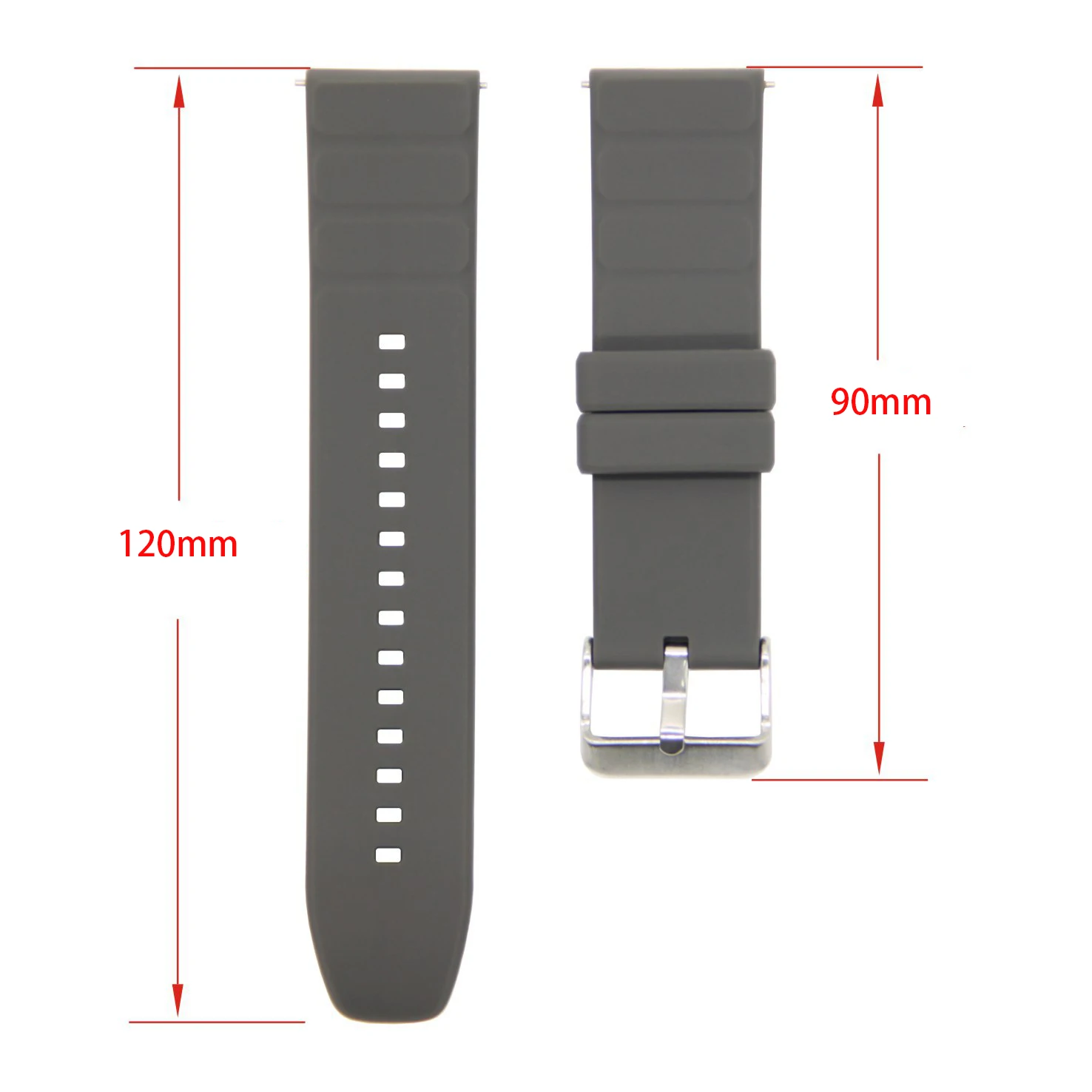 Siliconen Zwarte Gesp Smartwatch Band 22Mm Voor Colmi I10 I30 P15 Land 2sky 7 Pro Ceu 4 P18 P16 Armband