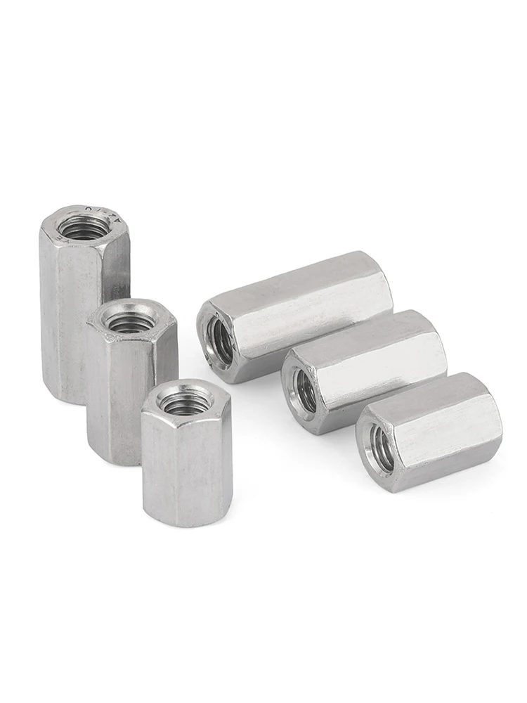 M3 M4 M5 304 A2 Stainless Steel Hexagon Hex Extend Long Lengthened Rod Connector Joint Sleeve Tubular Coupling Nut