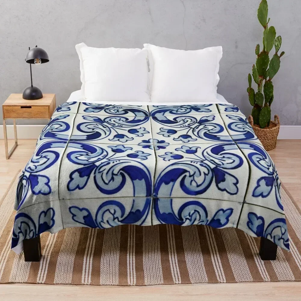 

Azulejo Throw Blanket Thin Soft Blanket for Summer Night Sleeping