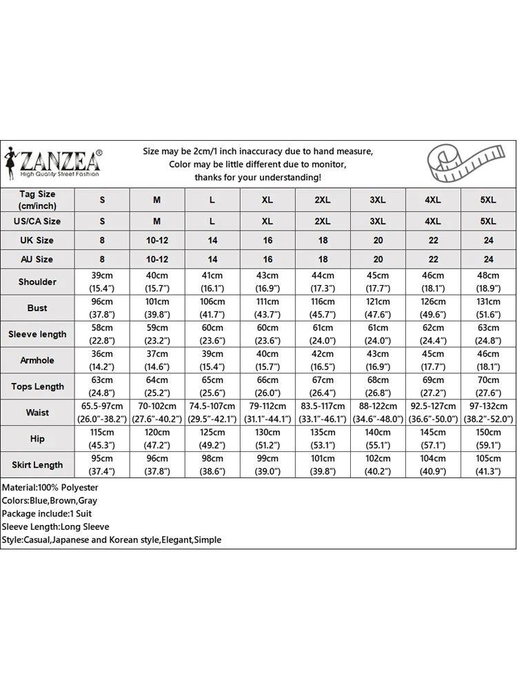 ZANZEA Women Autumn 2 Piece Outfits Long Sleeve Patchwork Shirts and Long Skirts Fashion Dress Sets 2025 Elegant Office OL 2pcs